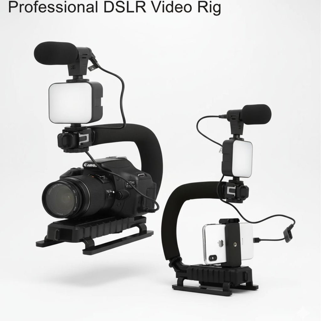 📸 Estabilizador Profesional “Video-Making” + Luz LED de 49 + Soporte para Teléfono / Cámara