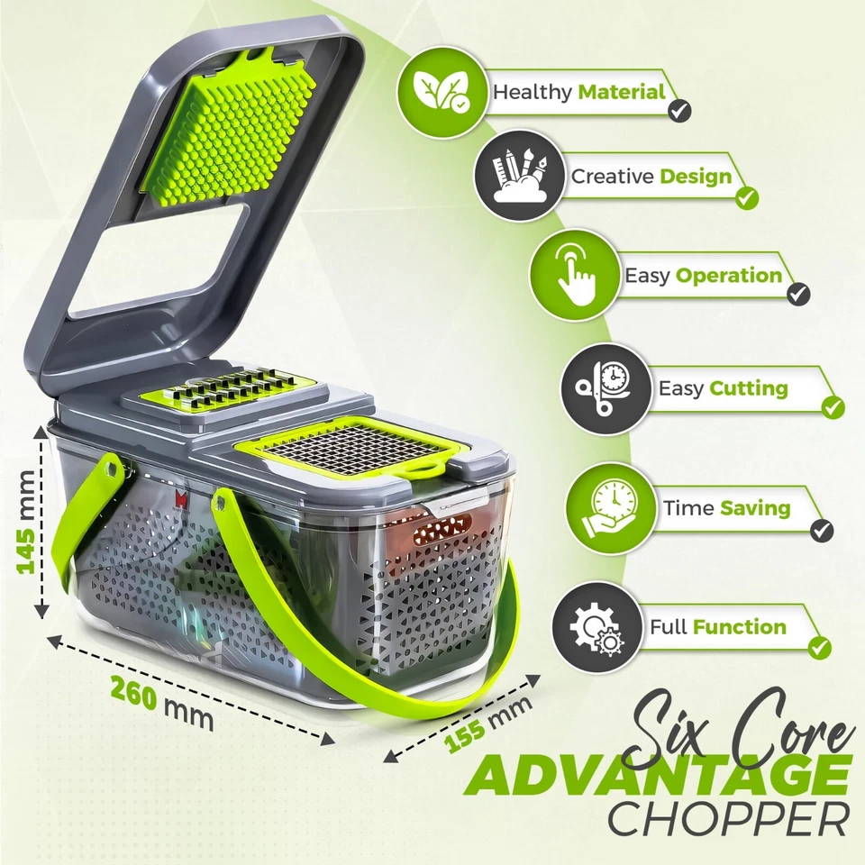 Cortador de Verduras 25 en 1 – Profesional, Acero Inoxidable, Súper Completo